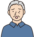 困った表情の男性のイラスト